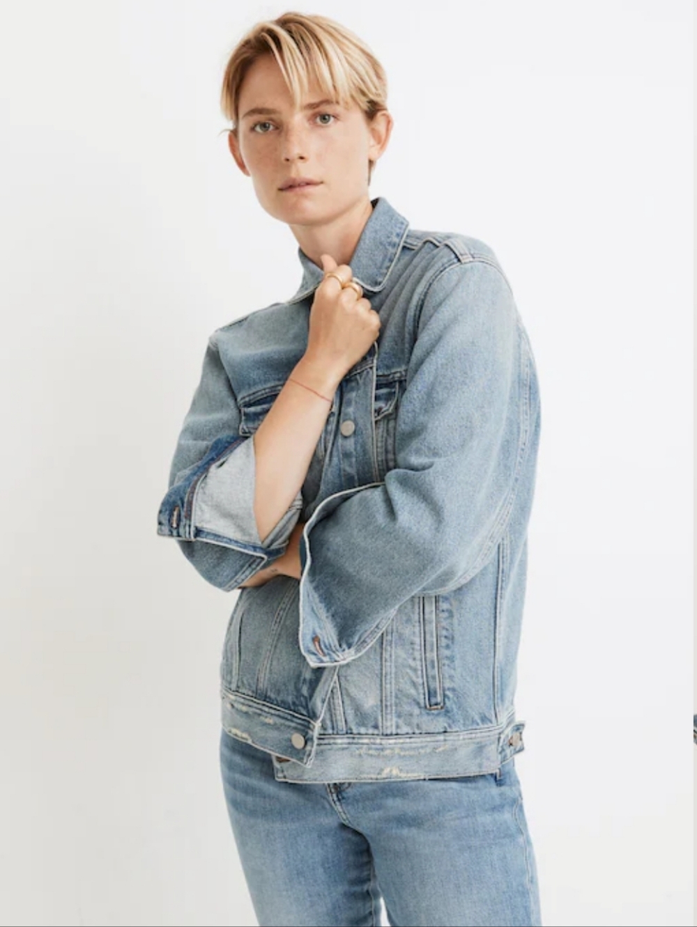 Madewell The Oversized Trucker Jean Jacket in Akenside Wash Xsmall